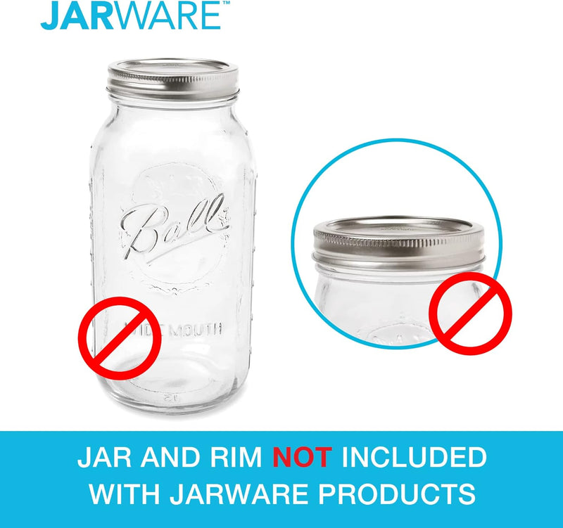 Jarware Stainless Steel Spice Shaker, Regular Mouth Mason Jar Spice Lid