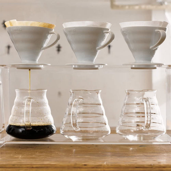 Hario V60 Ceramic Coffee Dripper Pour Over Cone Coffee Maker Size 02, White