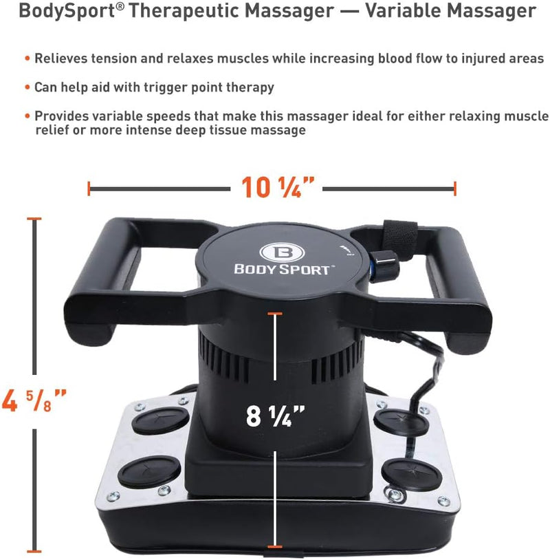 Body Sport Variable Speed Professional Vibrating Massager for Pain and Aching Muscles Premium Chiropractic Tool Ideal for Myofascial Release and Trigger Point