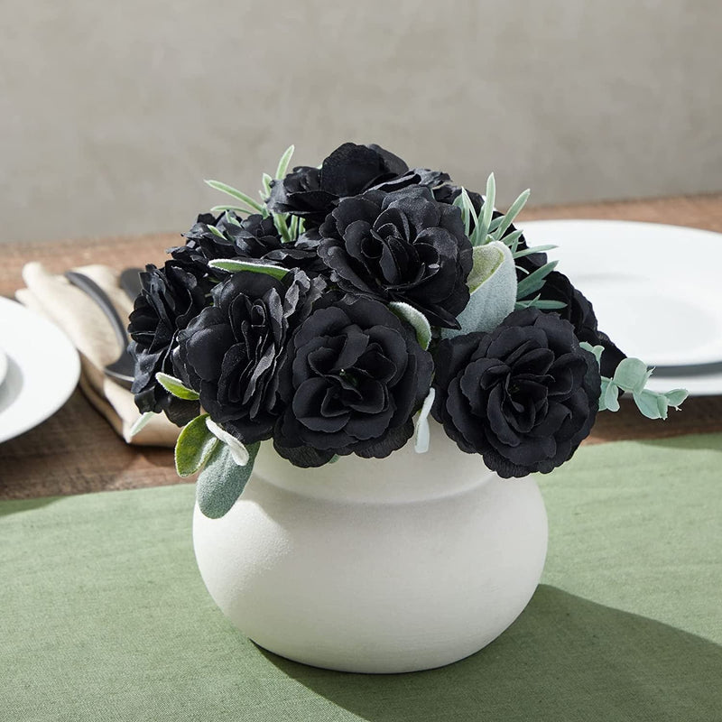 50 Pack Artificial Black Roses - 3 Inch Silk Flower Heads for Wedding Decorations Wall Art DIY Crafts