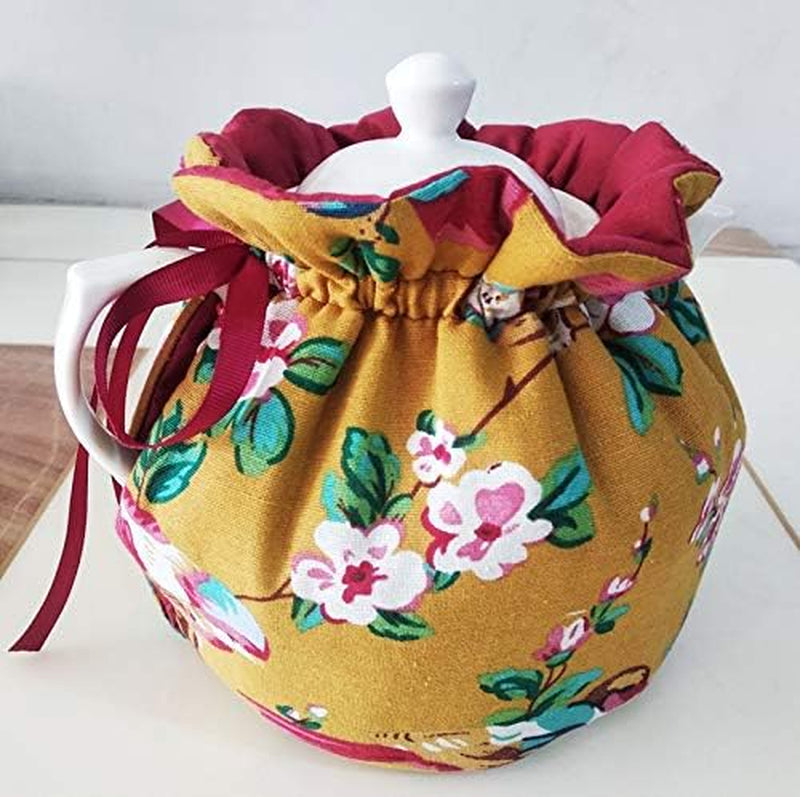 Cotton Tea Cozy for Teapots Printed Tea Cosy Tea Cover Keep Warm Tea Pot Dust Cover Insulated Kettle Cover for Home Kitchen Decorative Accessories (C15)