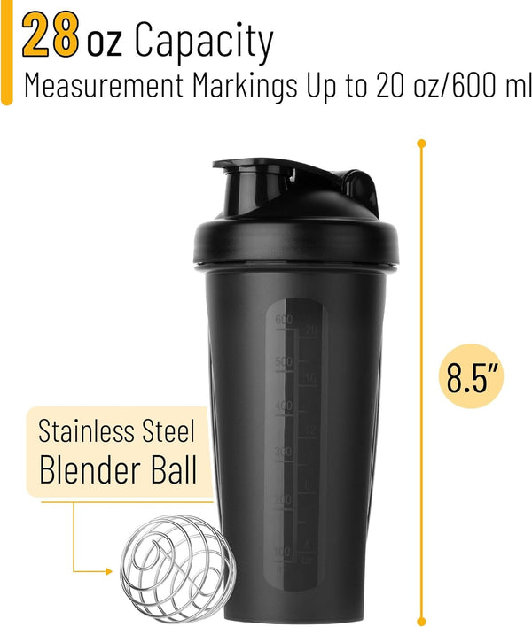 Mr. Pen- Shaker Bottles for Protein Mixes, 20 oz, Shaker Bottle with Wire Whisk Ball, Protein Shaker Bottle, Shaker Cup, Protein Shaker, Protein Shake Bottle, Bottle Shaker, Shake Bottle
