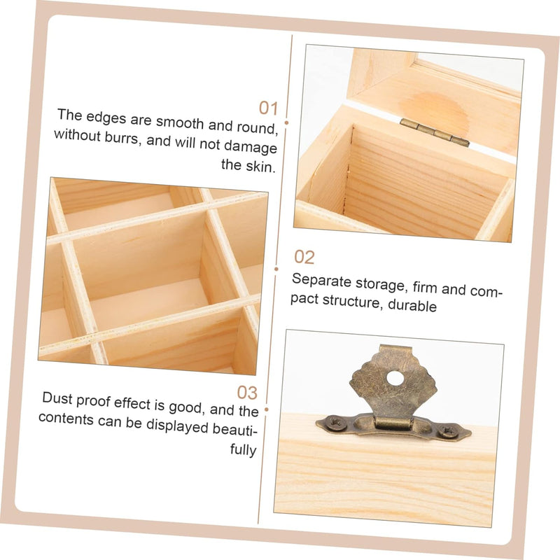 YARNOW Wooden Display Stand Wooden Stand Wood Display Stand Tea Chest Organizer Section Tea Bag Box Bamboo Tea Box Organizer Coffee Sugar Box Tea Organizer for Tea Bags Tea Storage Drawer