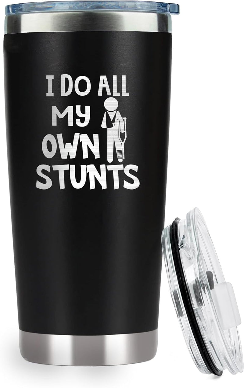 Break Up, Divorce Gifts For Women - Get Well Gifts For Women After Surgery, Feel Better Gifts - 16 Oz Coffee Iced Glass Cup With Bamboo Lid And Straws - At Least You Dont Have To Wear A Cone Can Glass