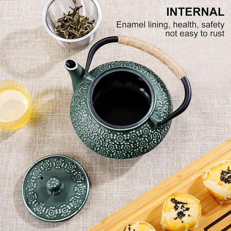 PARACITY Cast Iron Teapot Japanese 30.5 OZ, Tea Kettle Pot for Stove Top, Tea Pot with Stainless Steel Infusers for Loose Tea, Boiling Hot Water Tea, Mothers Day Gifts from Daughter/Son