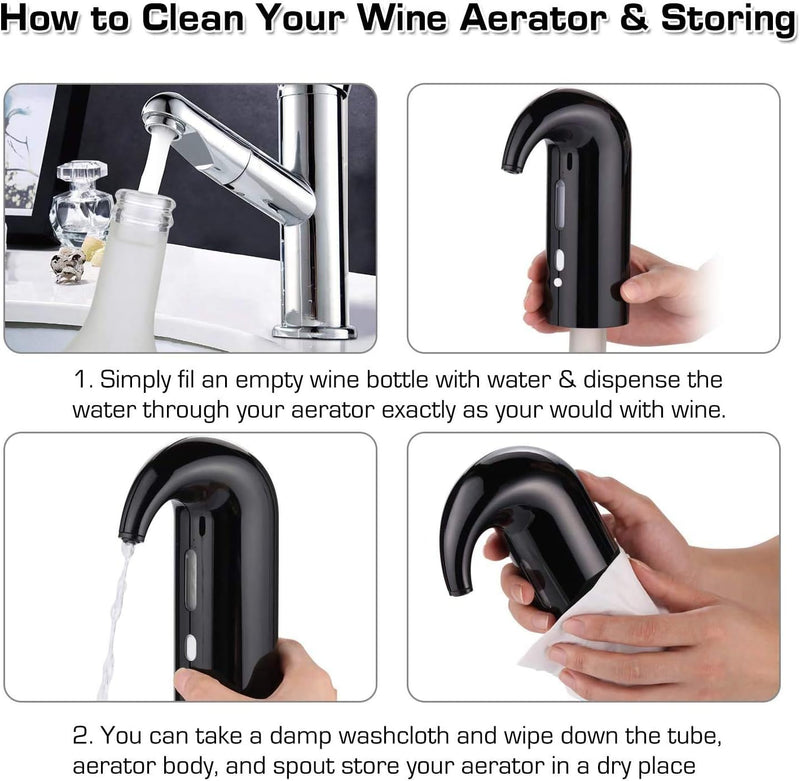 Electric Wine Aerator Pourer, Portable One-Touch Wine Decanter and Wine Dispenser Pump for Red and White Wine Multi-Smart Automatic Wine Oxidizer Dispenser USB Rechargeable Spout Pourer