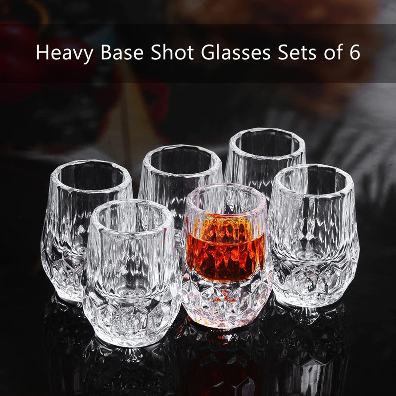 Jaepsing Shot Glasses, 0.5oz Heavy Base Shot Glass Set of 6/Cute Shot Glasses/Clear Shot Glasses/Cordial Glasses/Sherry Glasses/Perfect for Spirits