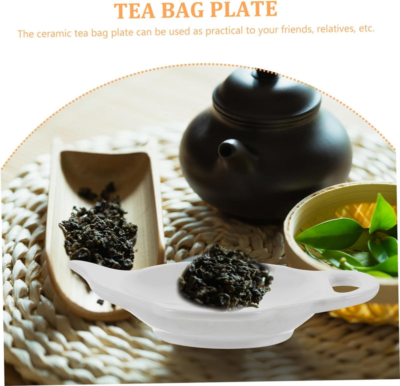 MARMERDO Ceramic Tea Bag Saucer Soy Sauce Dish Ceramic Dipping Bowls Tea Bag Holder for Cup Teapot Spoon Rest