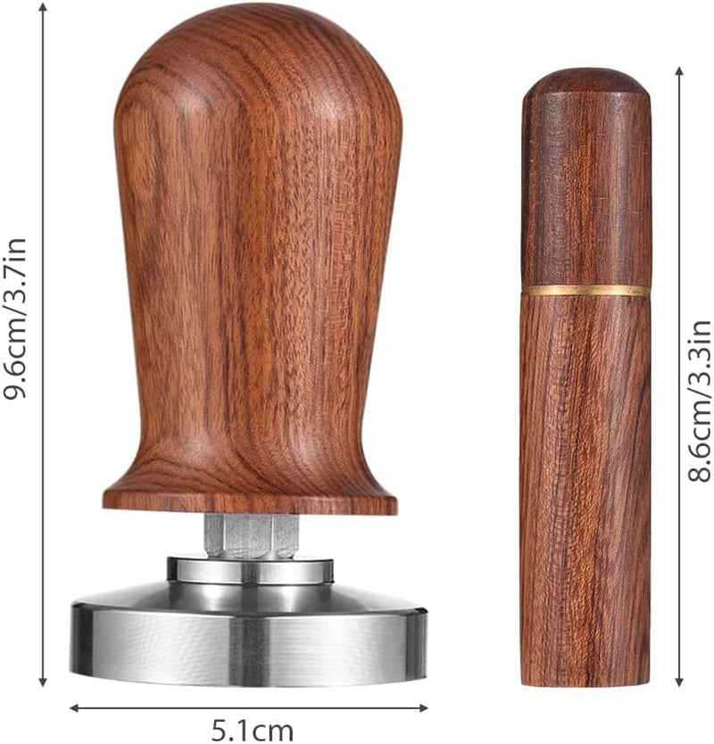 Decdeal 51mm Espresso Tamper and Stirrer Set, Coffee Tamper with Spring Loaded Flat, Stainless Steel Base Coffee Tamper