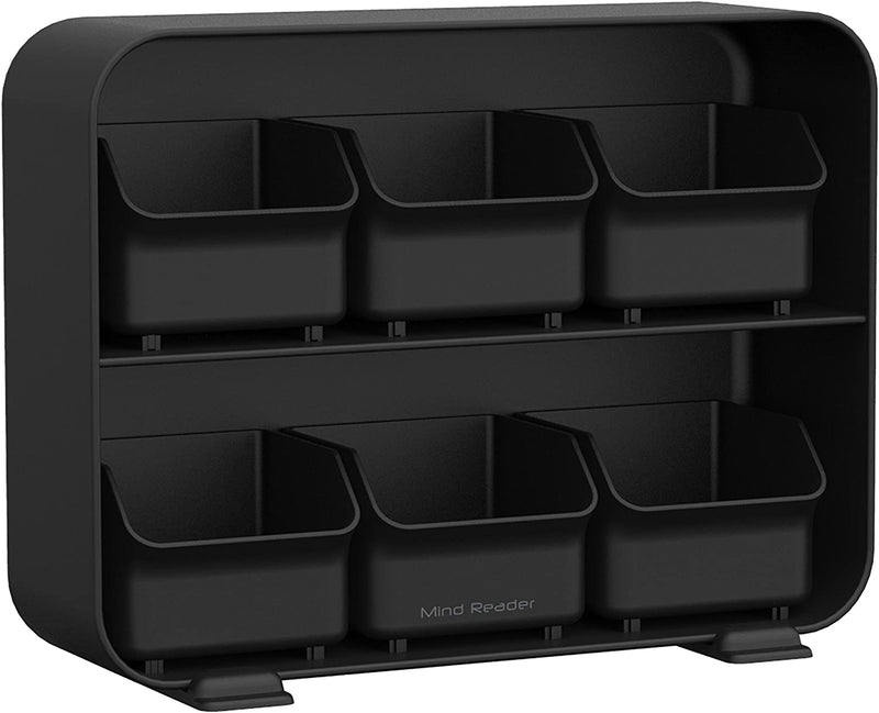 Mind Reader 6 Drawer Tea Bag Holder and Organizer, Black