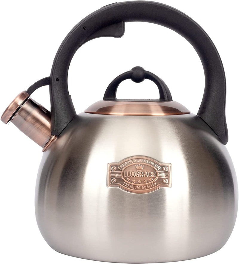 Tea Kettle Stovetop Whistling Kettle Teapot, Food Grade Stainless Steel Teakettle for Stove Top with Heat Proof Ergonomic Handle, 3.1 Quart Tea Pot