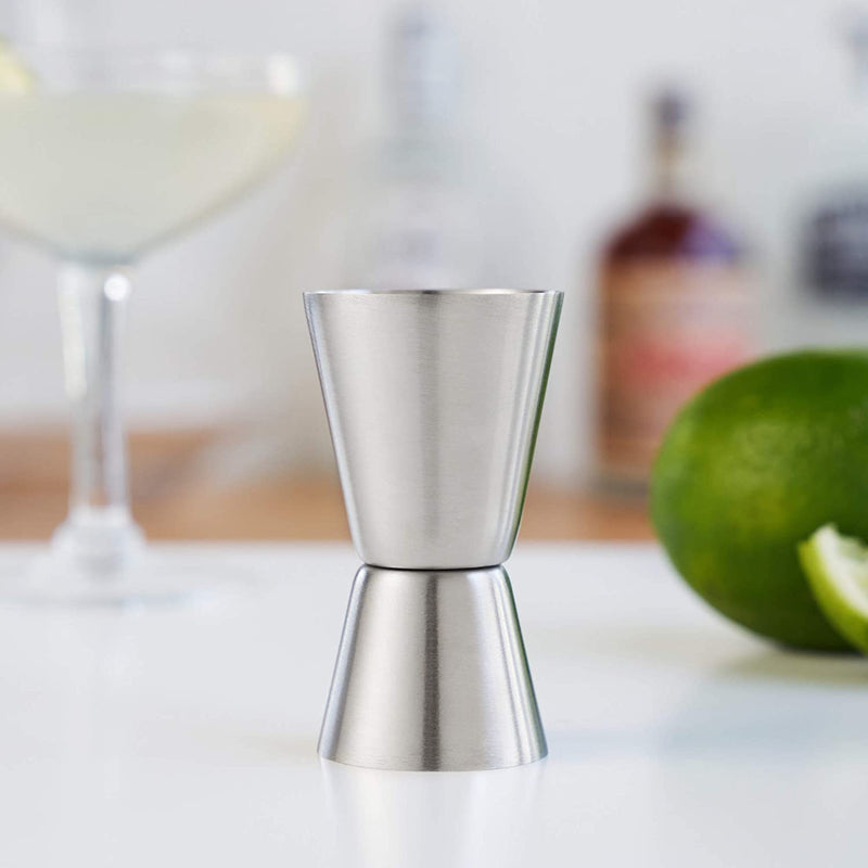 True Big Jig Double Jigger, Stainless Steel Cocktail Measure, Bar Tools, 1 Oz & 1.5 Oz Jigger