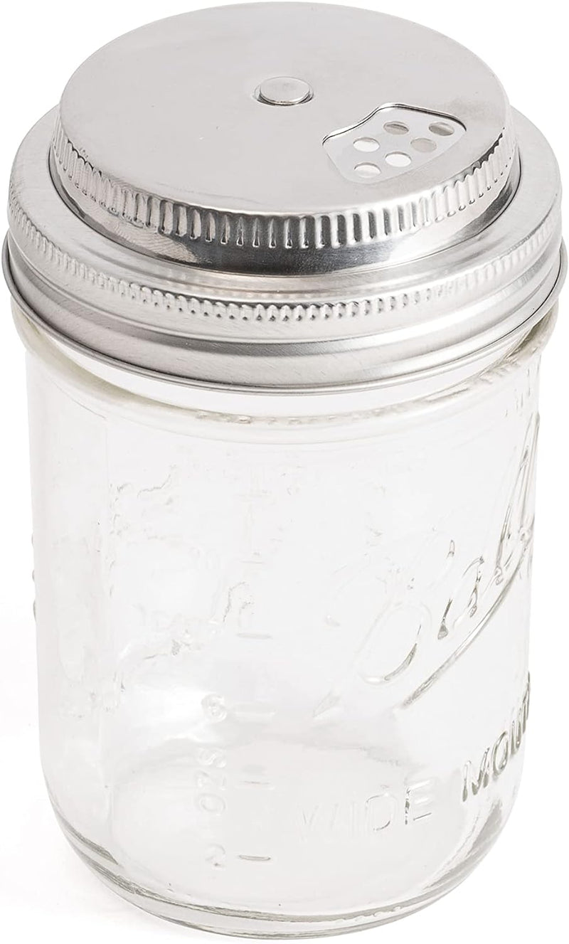 Jarware Stainless Steel Spice Shaker, Regular Mouth Mason Jar Spice Lid