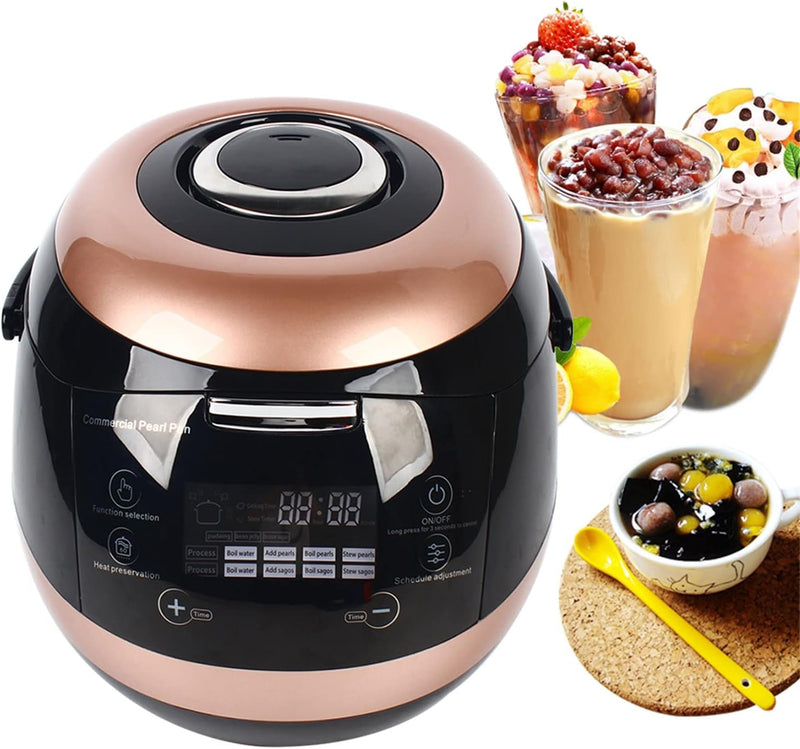 Boba Cooker Boba Pot Commercial Fully Automatic Pearl Pot, Touchscreen 110V Boba Maker Machine, 5L Pearl Maker for Boba Tea, Bubble Tea and Milk Tea