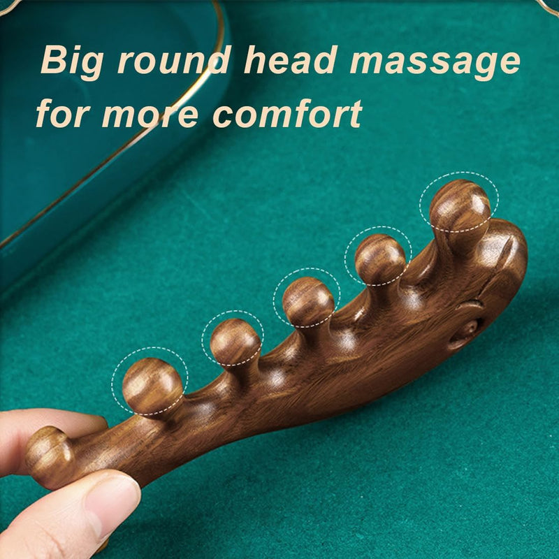 Ewopas Manual Scalp Massager, Authentic Natural Logs Massage Comb,Gua Sha Facial Tools,for Head, Neck,Hands,Legs and Full Body Acupressure.