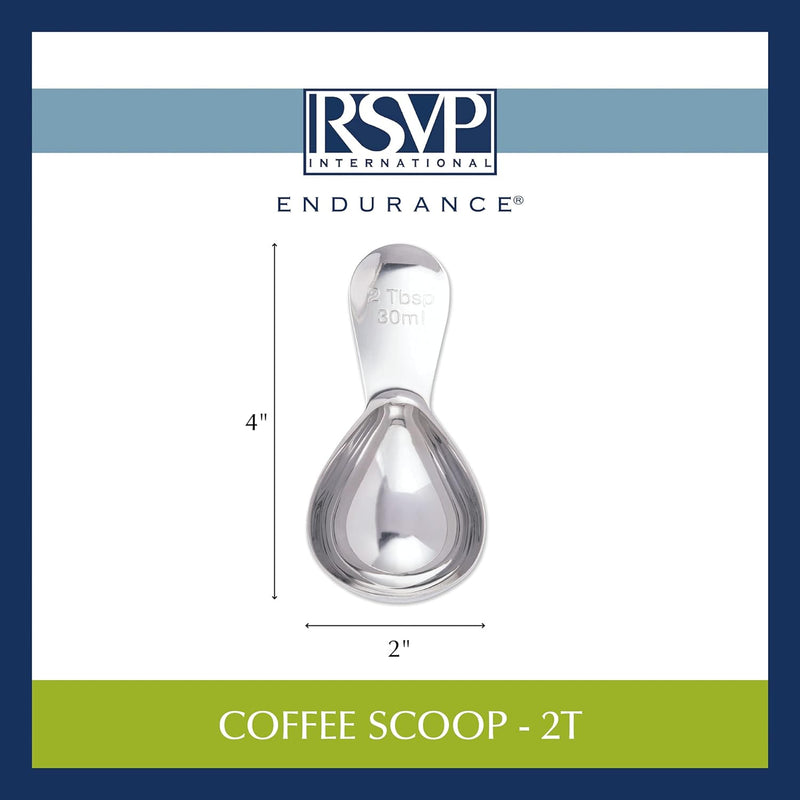 RSVP International Coffee Scoop Collection, 2-Tablespoon, Compact, Stainless Steel