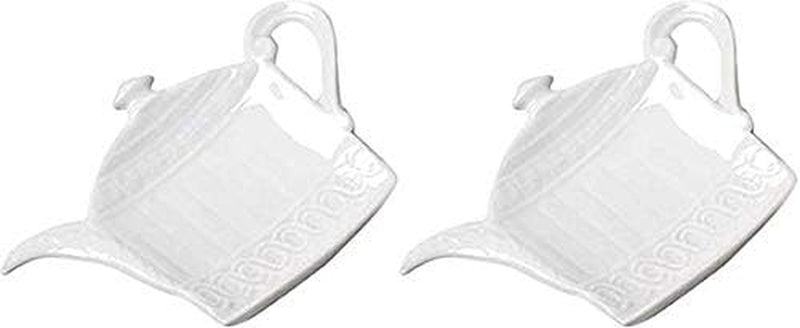 Abbott Collection Blanc Teapot Tea Bag Holder, White, 5 inches W