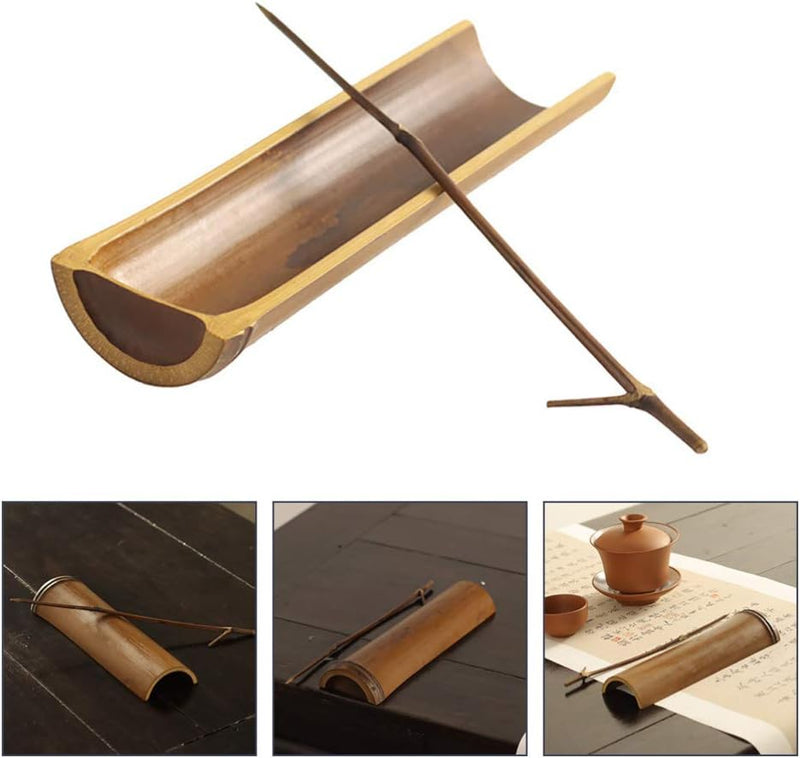 Cabilock 2pcs Tea Ceremony Utensil Tools Set Gong Fu Tea Tool Natural Bamboo Tea Tools Tea Scoop Spoon for Traditional Japanese Tea Ceremony