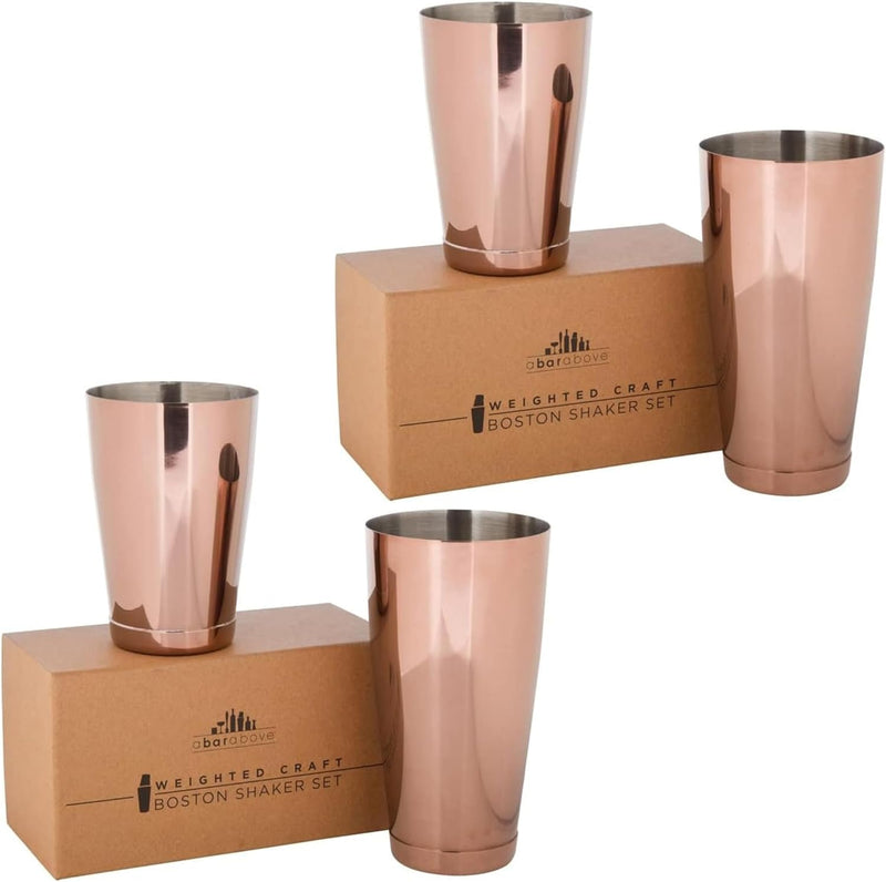 A Bar Above Professional Boston Shakers Set - 18 oz & 28 oz Weighted Cocktail Shaker Set For Bartenders - Pro Bar Shaker Made from Premium Stainless Steel 304. Essential Bar Tools For Drink Making