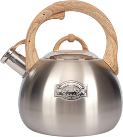 Tea Kettle Stovetop Whistling Kettle Teapot, Food Grade Stainless Steel Teakettle for Stove Top with Heat Proof Ergonomic Handle, 3.1 Quart Tea Pot