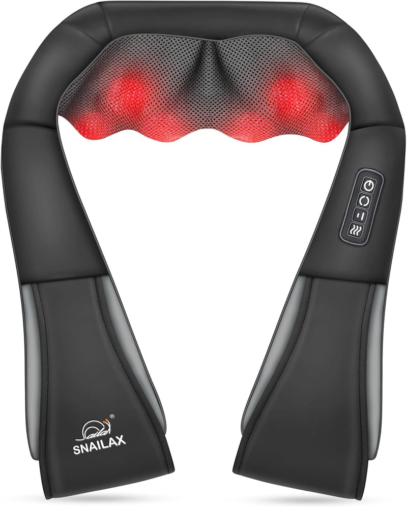 Snailax Shiatsu Neck and Shoulder Massager - Back Massager with Heat, Deep Kneading Electric Massage Pillow for Neck, Back, Shoulder,Foot,Body