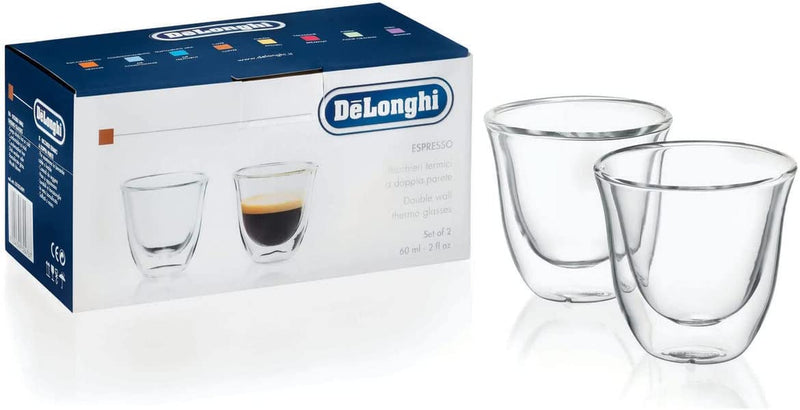 De'Longhi Stilosa Manual Espresso Machine, 13.5 x 8.07 x 11.22 inches & Stainless Steel Milk Frothing Pitcher, 12 ounce (350 ml), 12 oz & Double Walled Thermo Espresso Glasses, Set of 2