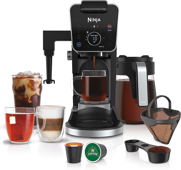 Ninja CFP307 DualBrew Pro Specialty Coffee System, Single-Serve, Compatible with K-Cups & 12-Cup Drip Coffee Maker, with Permanent Filter Black