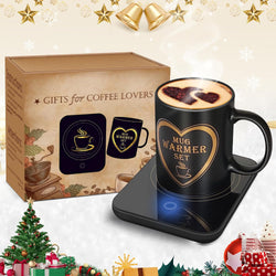 Coffee Mug Warmer with Mug, Coffee Cup Mug Warmer for Desk with Auto Shut Off, Mug Warmer Set for Desk Home Office-Xmas Gifts