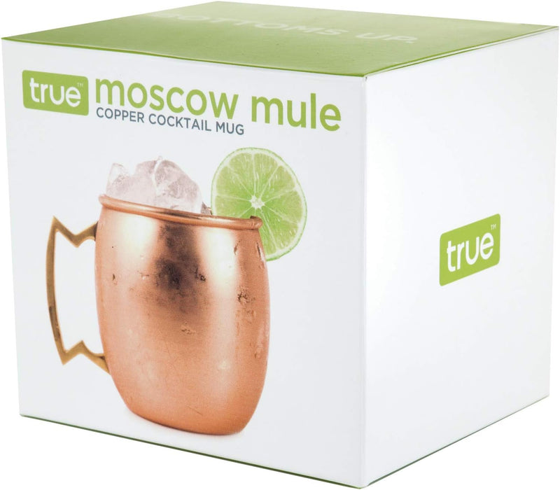 True Moscow Mule Mug, Stainless Steel, Copper Cups for Moscow Mules, Copper Bar Cart Accessories, 16 oz, Set of 1