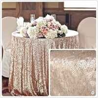 120" round Sequin Table Cloths Champagne Glitz Tablecloth Sparkly Sequin Fabric for Wedding