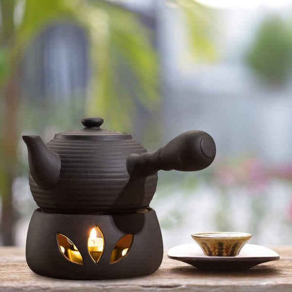 BESPORTBLE 1 Set Tea Warmer Warm Tea Stove Tea Pot Warmer Home Teapot Stove Teapot Heater Teapot with Warmer Candle Stove Electric Candlesticks Teapot Stand Hollow Ceramics Coffee Cup