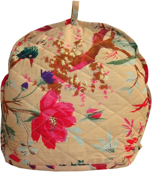 Shubhlaxmifashion Bird Print Beige Decorative Tea Cosy Vintage Beige Creative Printed Cotton Tea Cozy