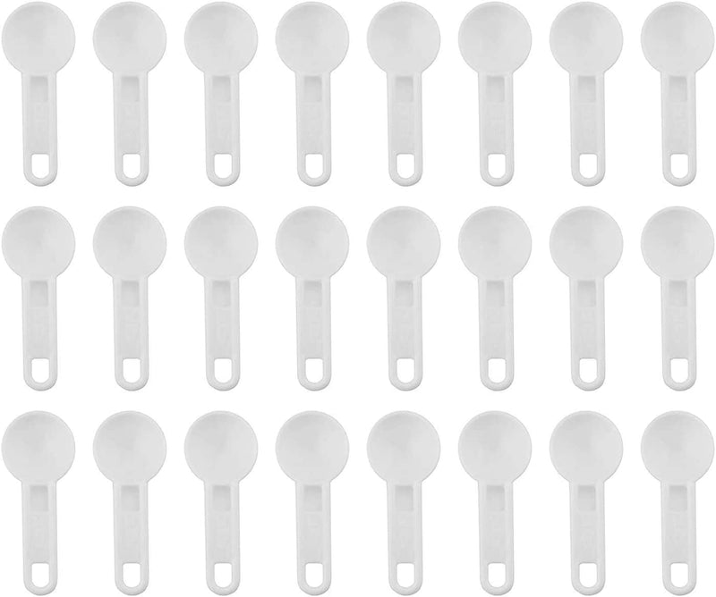 Bulk Pack of Teaspoon Measuring Spoons (24-Pack); 5 ml / 5 cc Scoops Which Fit Inside a Spice Bottle