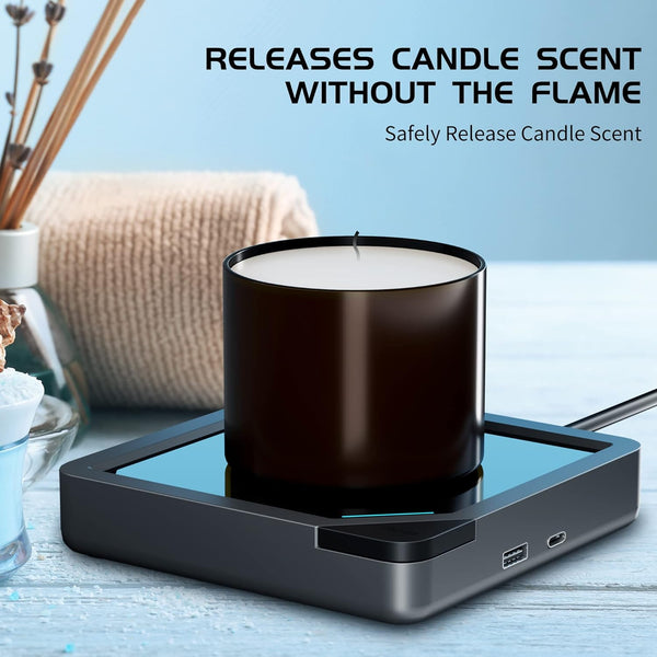 Coffee Mug Warmer: Candle Warmer Coffee Warmer for Desk Auto Shut Off Candle Wax Warmer for Scented Wax Smart Heated Mug Warmer for Coffee, Tea, Hot Chocolate, Milk, Black no Cup