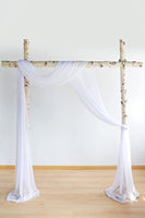 Wedding Arch Draping Fabric 3 Panels, 20FT Wedding Backdrop for Ceremony Reception Decorations, Chiffon Sheer Fabric Curtains for Party Stage Bridal Shower Decor