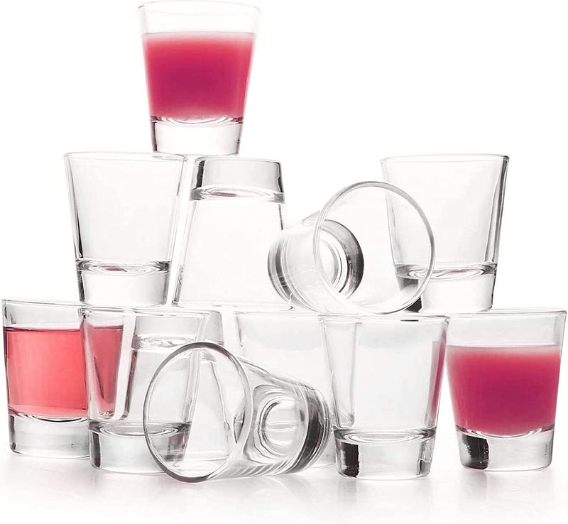 Gencywe 6 Pack Shot Glasses Set with Heavy Base, 1.6 oz Clear Shot Glasses Bulk, Small Whiskey Shot Glass for Vodka, Whiskey, Tequila, Espressos, Spirits & Liquors