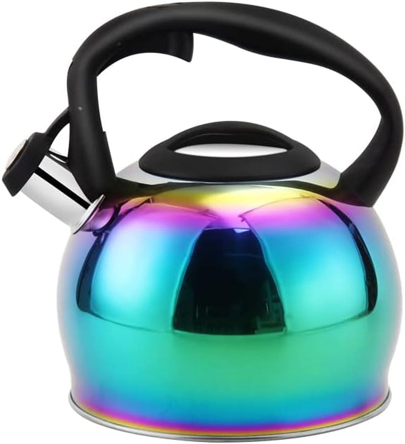 SHANGZHER Tea Kettle Stovetop Stainless Steel Whistle Induction Teakettle Fixed Cool Handle 3.2 Quart / 3 Liter Black