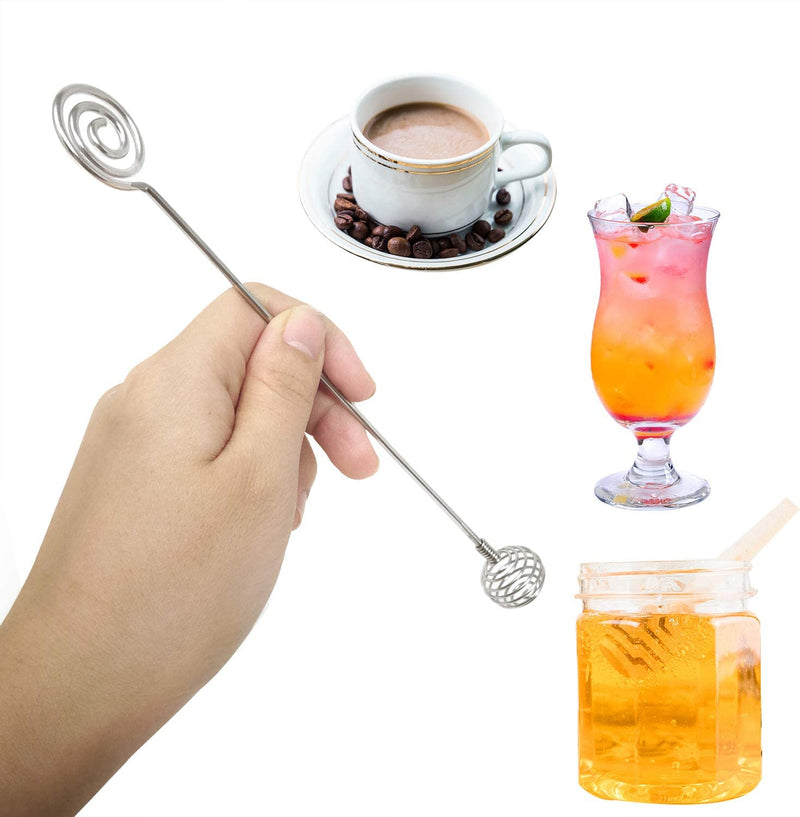 Honbay 4PCS Stainless Steel Honey Dipper Sticks Honey Spoon Dippers Stir Sticks Mixing Spoon for Honey Melted Chocolate Albumen