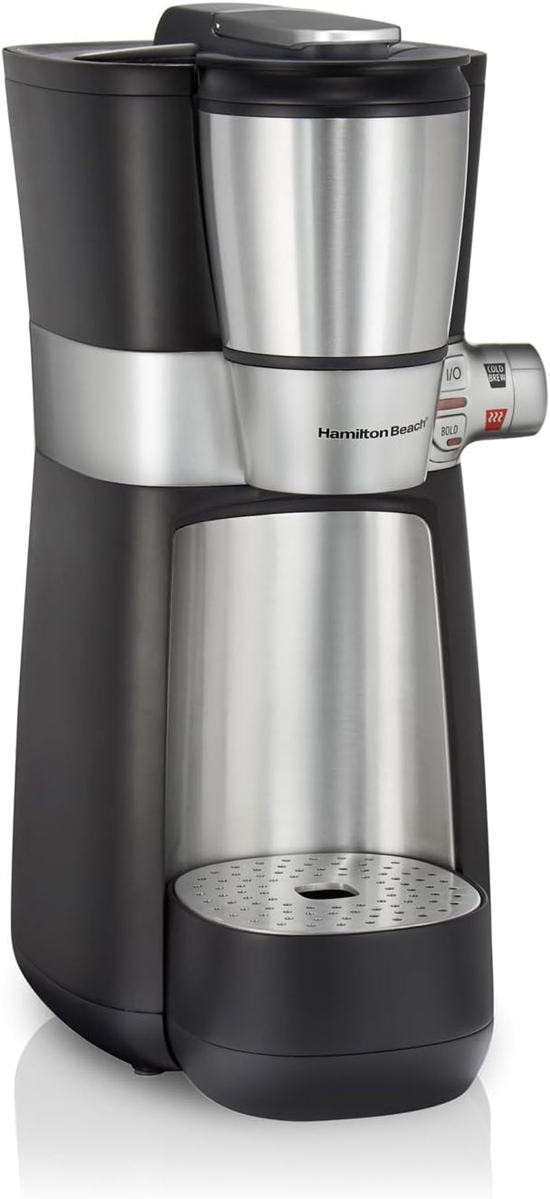 Hamilton Beach Convenient Craft Rapid Cold Brew & Hot Coffee Maker, Single Serve Ground Coffee Brewer, 16 oz. capacity, Black, 42501