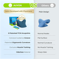 AUVON Neck Stretcher Joint-Developed with Therapists, Neck and Shoulder Relaxer with TCM Nodes and Exclusive Muscle Training, Cervical Traction Device for TMJ Pain Relief and Cervical Spine Alignment