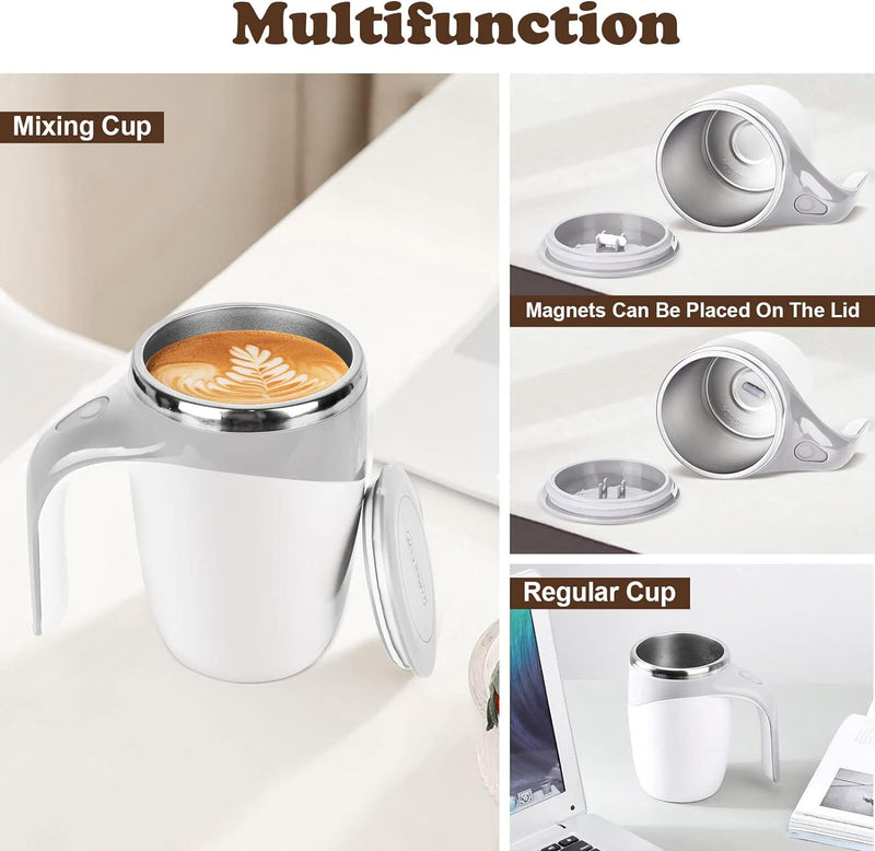 HPX Self Stirring Coffee Mug: 2 Pack Automatic Magnetic Stirring Cup, Automatic Stirring Coffee Mug Electric Mixing Mug, Rechargeable Coffee Mug Electric Mixing Cup, for Coffee Milk Tea