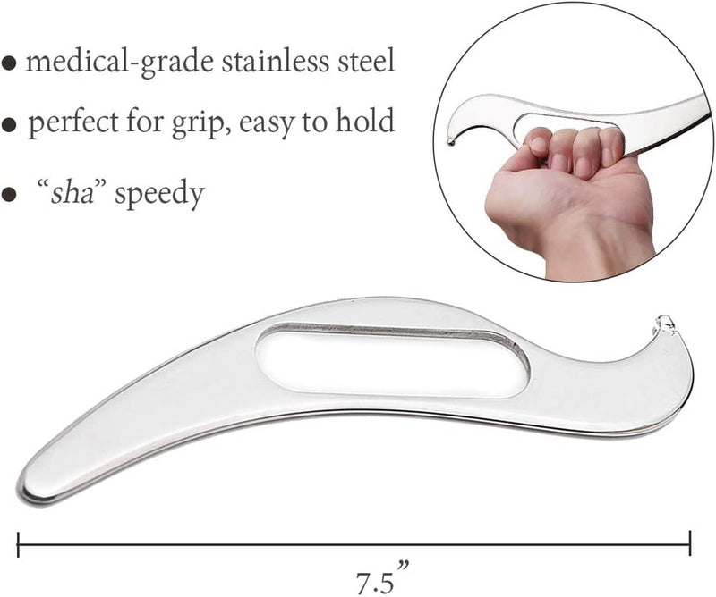 Guasha Tools, Stainless Steel Scraping Massage Tools, Muscle Scraper Massage Tools for Soft Tissue Mobilization Therapy and Deep Tissue Muscle Scraping