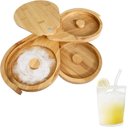 3-Tier Margarita Glass Rimmer,Bar Juice Cocktail Seasoning Box for Bartender Bar Party Tool,Baraiser Bamboo Glass Rimmer