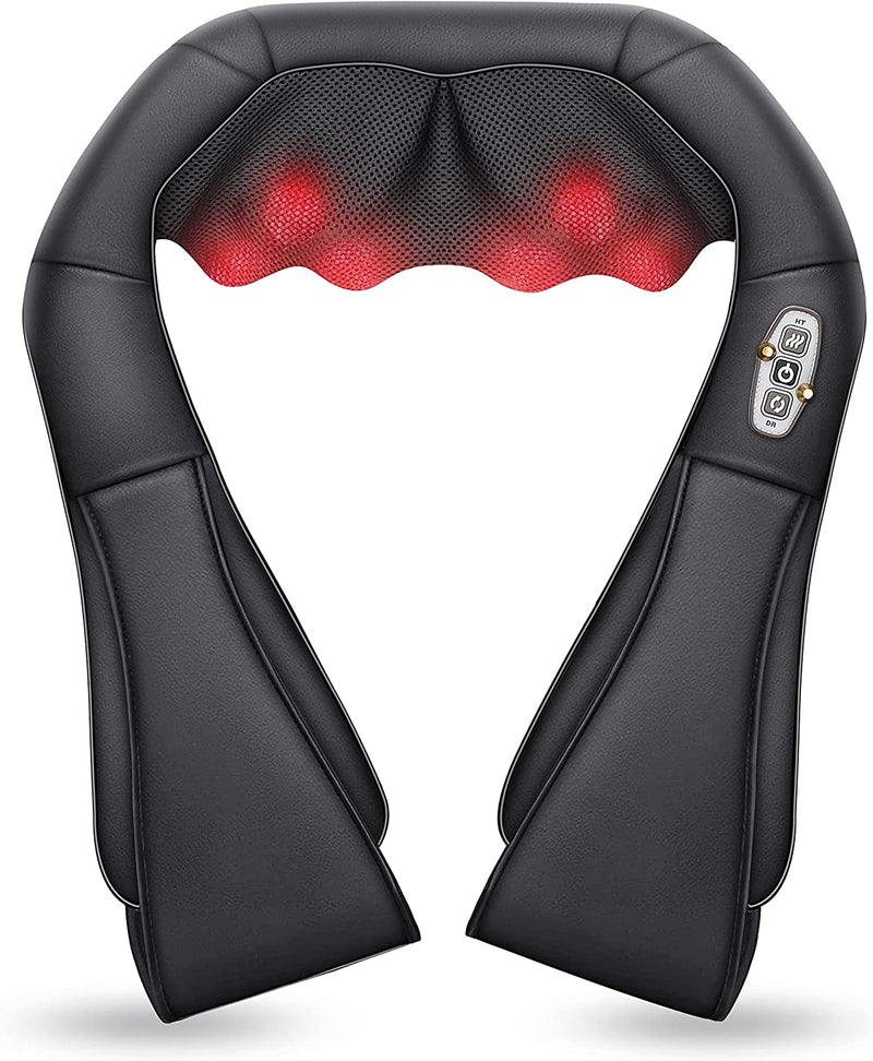 COMFIER Shiatsu Neck and Shoulder Massager,Deep Kneading Massage Pillow with Heat, Back Massager, Pillow Massager as Best Gift for Men,Women,Mom,Dad,Black