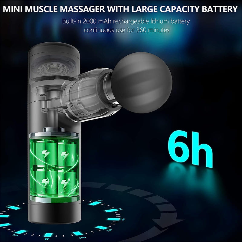 QUINEAR Mini Massage Gun, Adorable Gift for Loved One, Deep Tissue Percussion Muscle Massager Gun with 4 Speed Modes for Pain Relief, Portable Lightweight Quiet Electric Back Massager of 0.97lbs