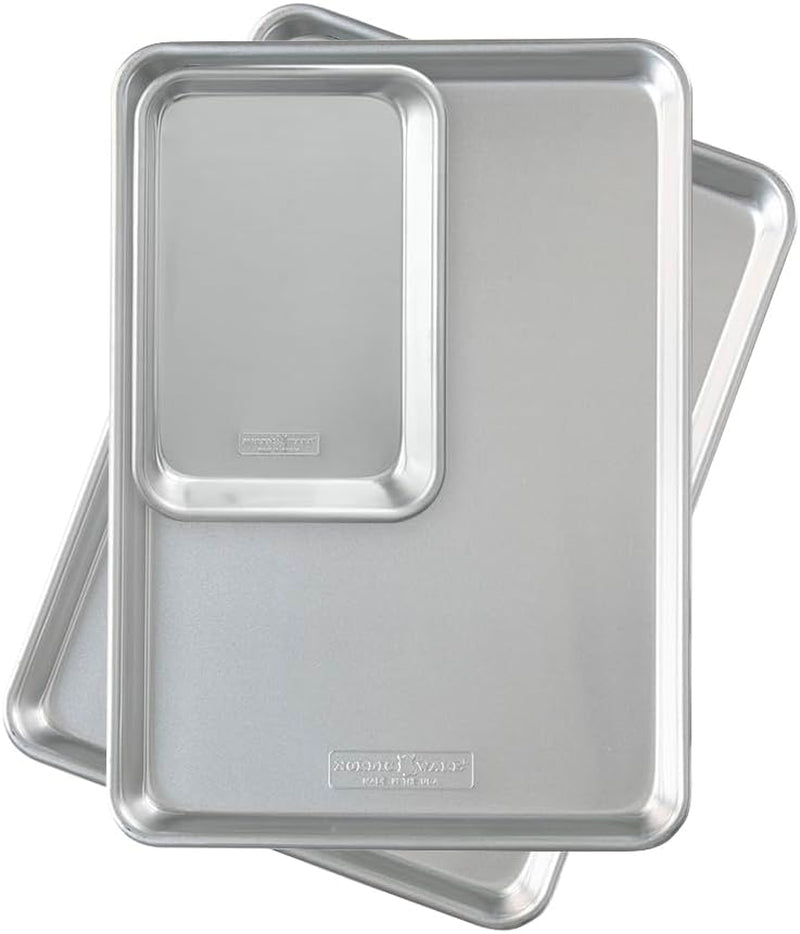 Nordic Ware Natural Aluminum Commercial Baker's Half Sheet, 2-Pack, Silver