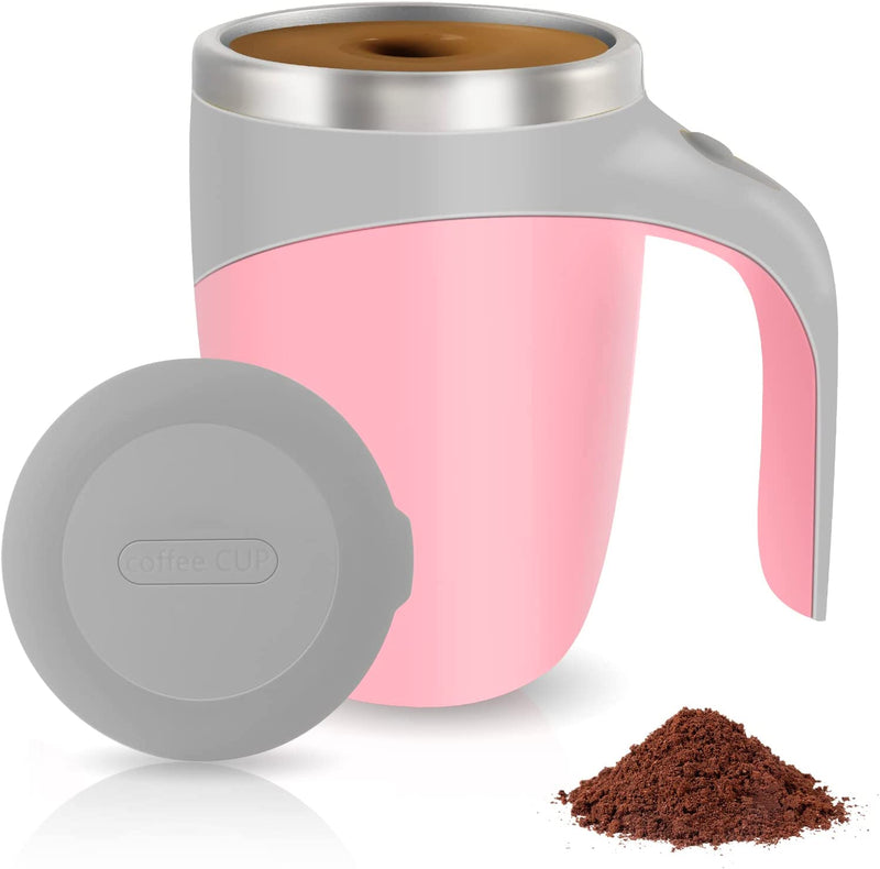 Automatic Magnetic Stirring Coffee Mug, Rotating Home Office Travel Mixing Cup，Funny Electric Stainless Steel Self Mixing Coffee Tumbler, Suitable for Coffee, Milk, Cocoa and Other Beverages……