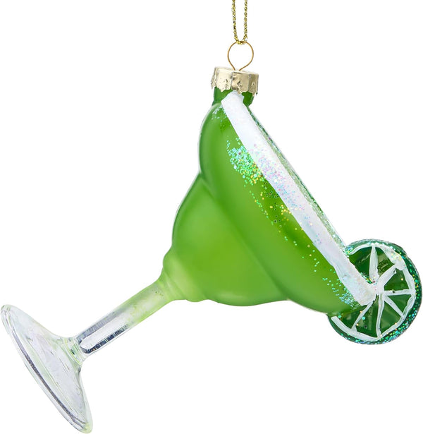 Joiedomi Christmas Cocktail Margarita Glass Ornament, Christmas Drink Glass Blown Ornament for Christmas Tree Decoration, Adult Beverages Ornament for Xmas Gift Holiday Party Favor Indoor Decoration
