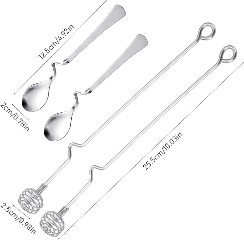 4 PCS Jam Spoon and Honey Spoon, Stainless Steel Honey Dipper Sticks Spoon, Tea Coffee Mixing Spoon for Jam, Jellies, Honey, Syrup