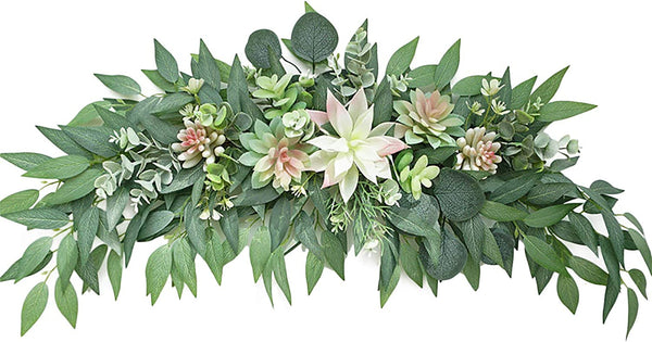 28 Artificial Succulent Swag with Green Leaves for Wedding Arch Decor